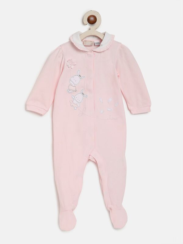 Pink Front Open Babysuit image number null